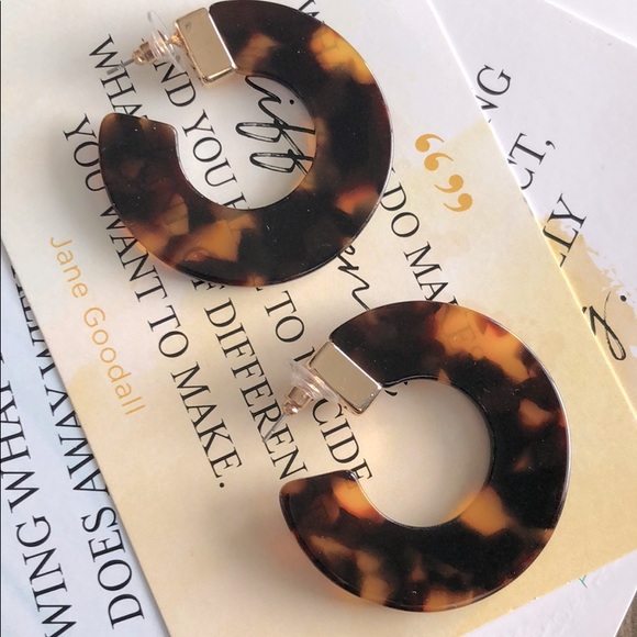 Brown hoop earrings - Picture 2 of 5